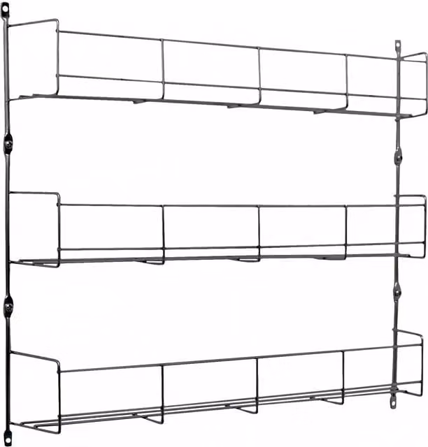 Oypla Black Metal 3 Tier Wall Mounted Spice and Herb Rack