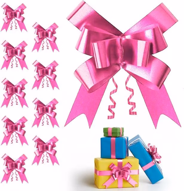 Shatchi 30-Piece Hot Pink Pull Bows, 5 cm Diameter for Gift Wrapping and Decorations – 1