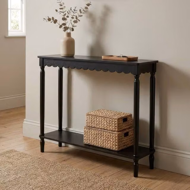 Scottish Everlastings Ltd Black Modern Wood Console Table, W/D/H: 96 x 30 x 81 cm