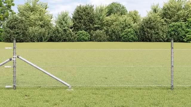 Berkfield Home Hexagon Fence in Silver Galvanised Steel, H: 80 cm, L: 50 m – 1