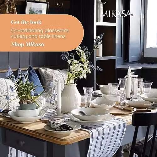 Mikasa Cranborne 12-Piece Cream Stoneware Dinner Service for 4 Adults – 4