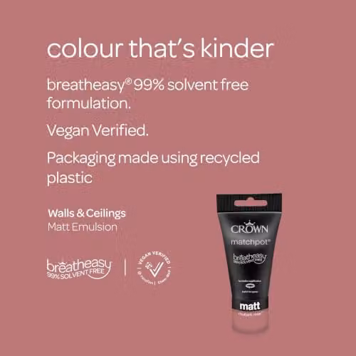 Crown Walls & Ceilings Deep Pink Matt Paint Tester Sample 40ml – 2