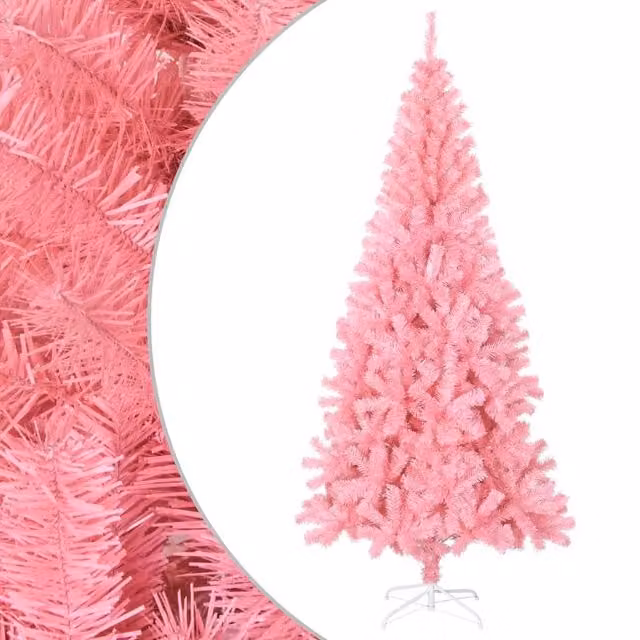 Berkfield Home Pink Artificial Christmas Tree with Stand, Height: 210 cm