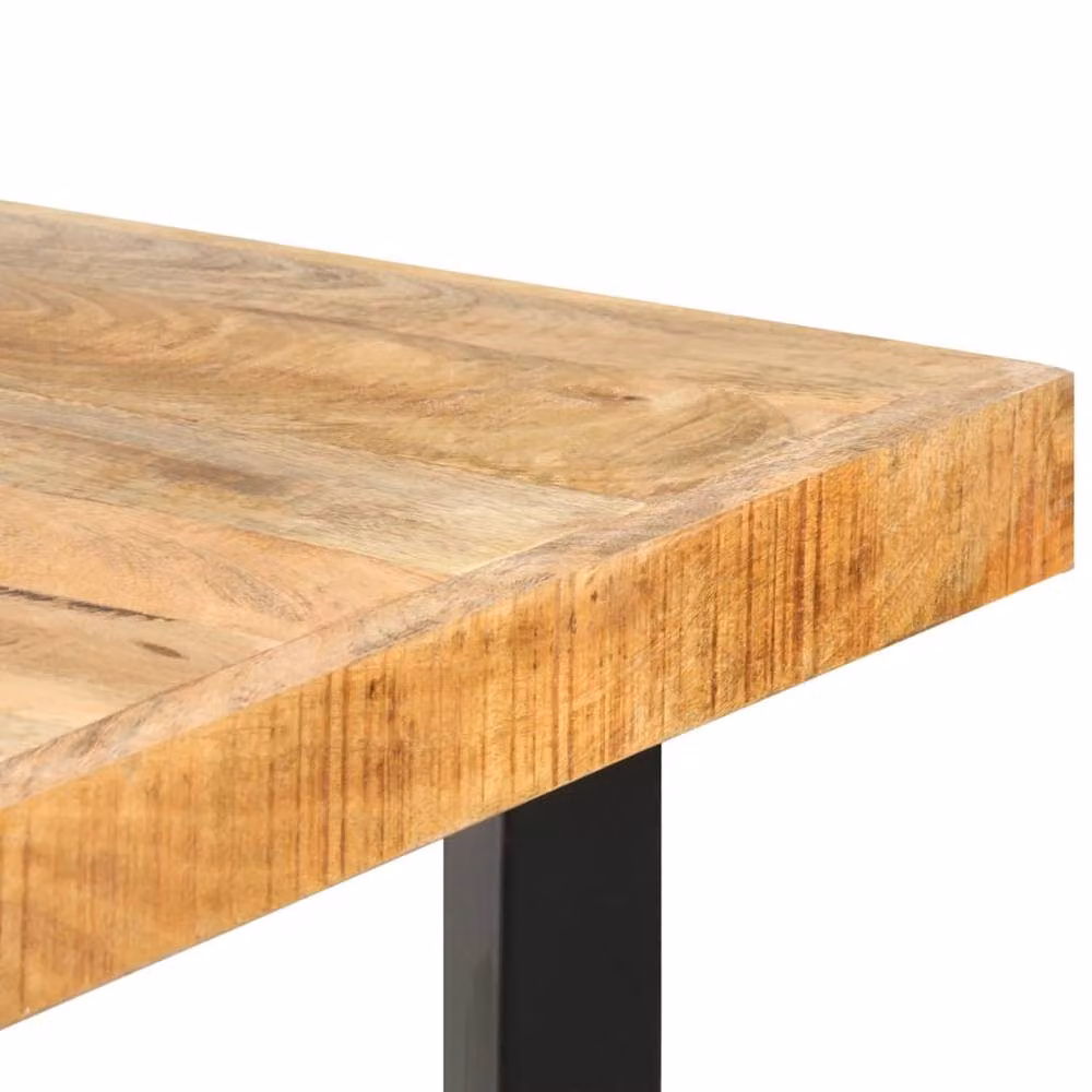Berkfield Industrial Home Bar Table in Brown Rough Mango Wood, W/D/H: 180 x 70 x 107 cm – 3