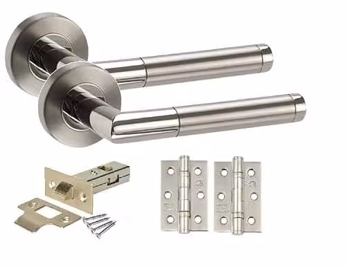 Golden Grace Mitred Lever Door Handle Latch Pack in Duo Chrome Finish