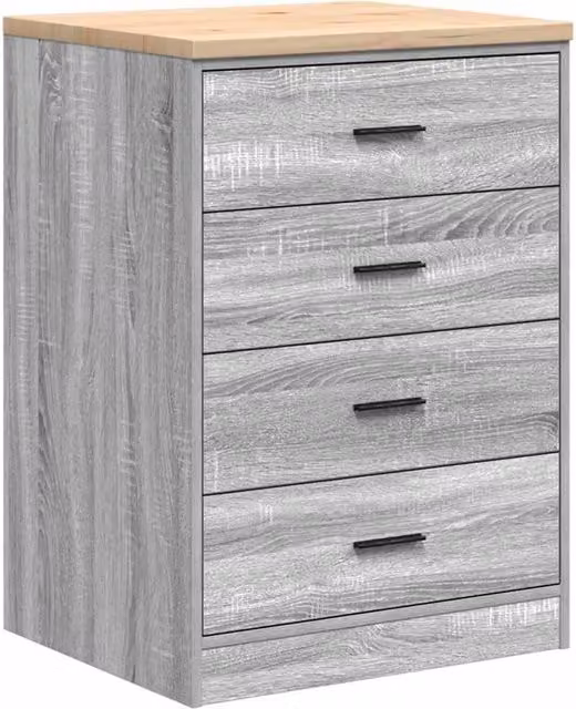 Berkfield Home Garage Storage Cabinet in Grey Sonoma, Solid Wood Pine, W/D/H: 60 x 51 x 85 cm