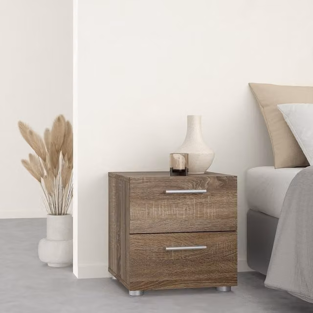 Furniture To Go Pepe 2-Drawer Bedside Table in Truffle Oak