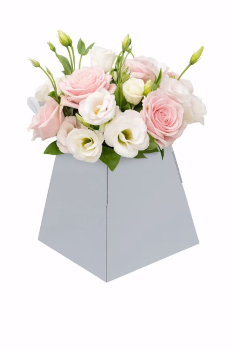 KDMD Pearlised Grey Modern Rectangular Tabletop Living Vase, 30 Pack