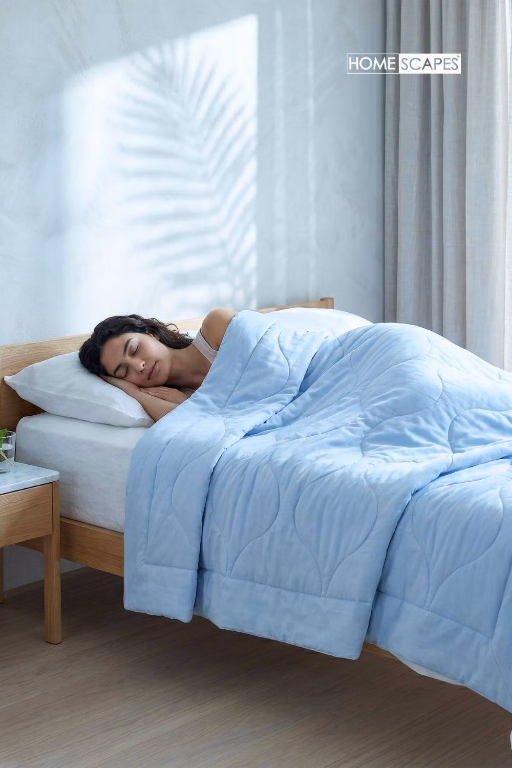 Homescapes Luxury Cooling Summer Coverless Duvet in Blue, Single – 2