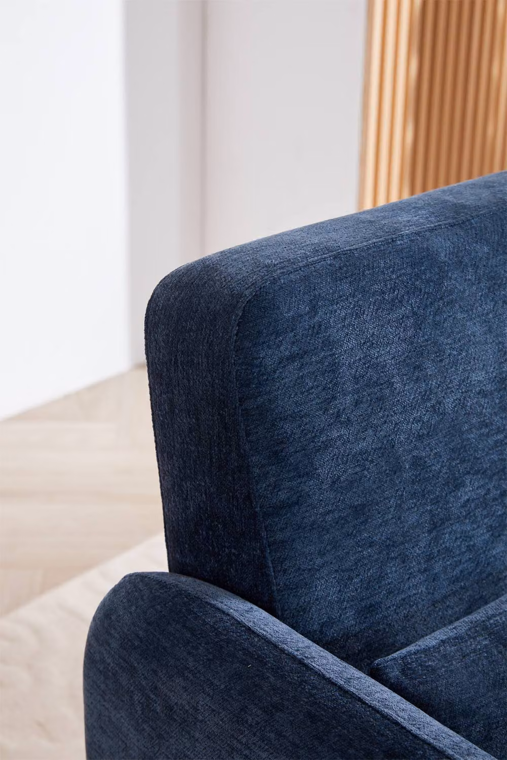 Living and Home Modern Blue Chenille Accent Chair with Armrests and Lumbar Pillow – 5