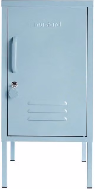 Mustard Made The Shorty Freestanding Metal Storage Cabinet in Blue, W/D/H: 46 x 35 x 72 cm – 1