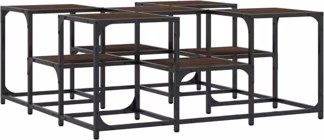 Berkfield Home Square Coffee Table in Brown Oak, W/D/H: 91 x 91 x 40 cm