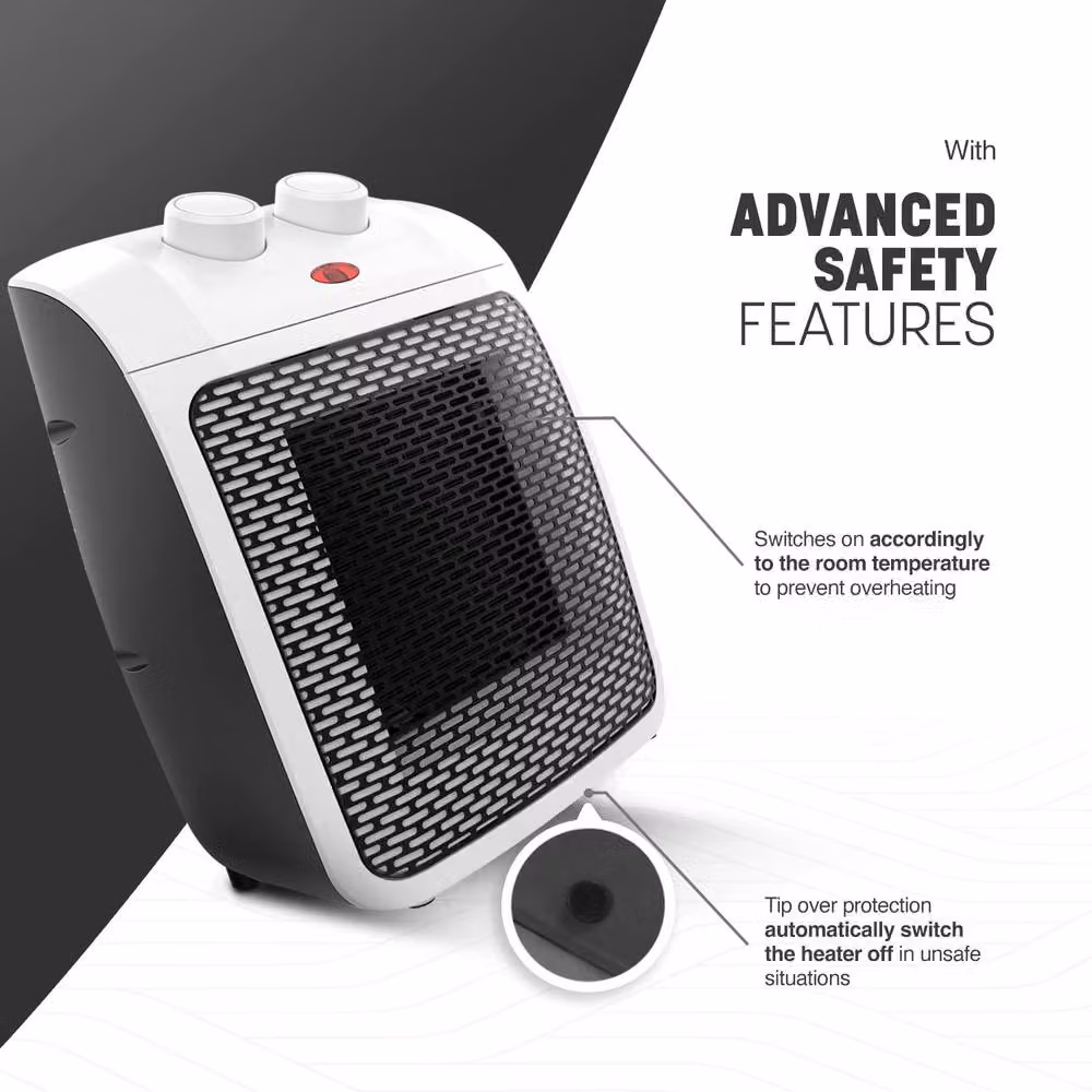 Keplin 2000W Ceramic Desk Fan Heater in White – 4