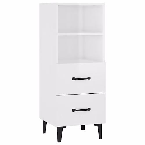 vidaXL High Gloss White Modern Sideboard in MDF, W/D/H: 34.5 x 34 x 90 cm