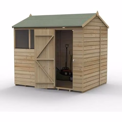 Forest Garden Rustic Wooden Gable Shed in Brown or Green