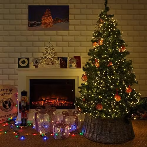 The Christmas Workshop Premium LED Warm White Chaser Christmas Lights, Indoor/Outdoor Fairy Lights with 8 Modes and Timer, White – 1