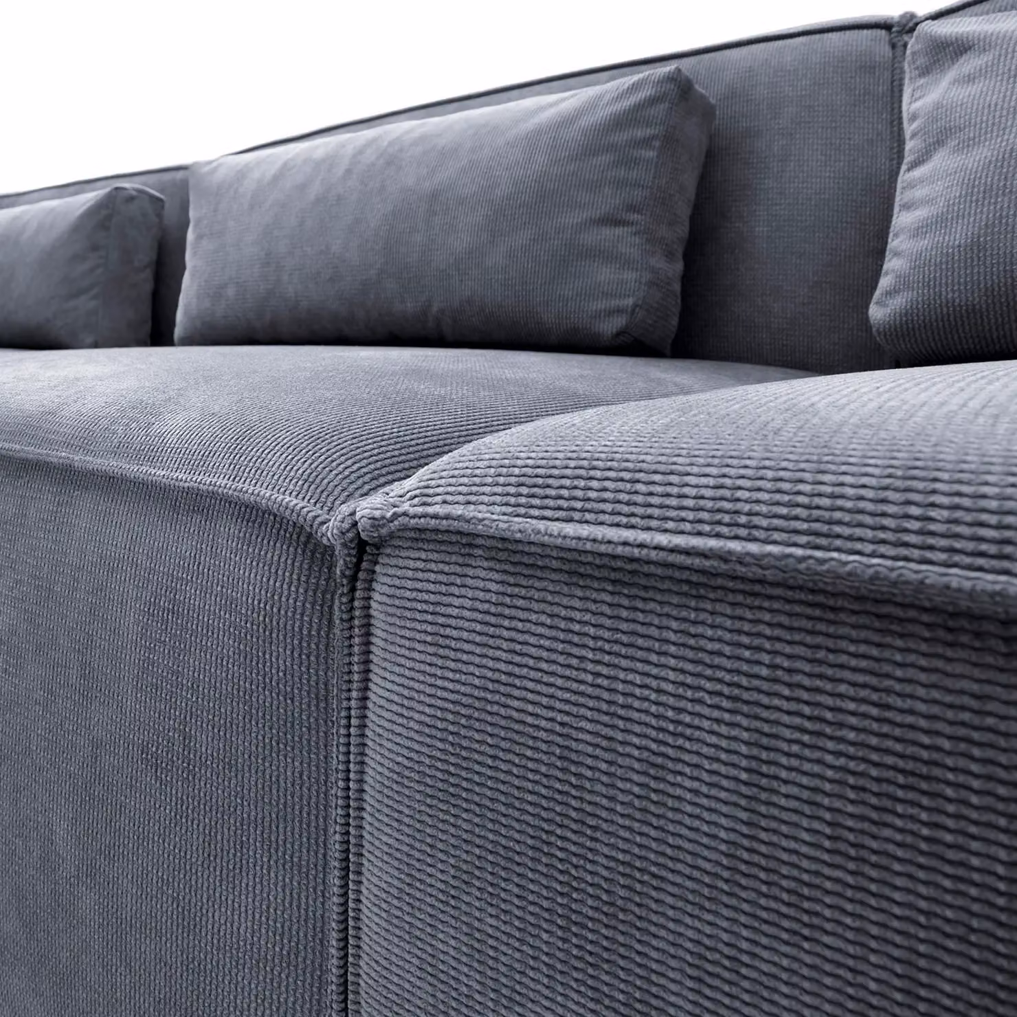 Abakus Direct Doris Large Reversible L-Shaped Corner Sofa in Dark Grey, W: 282 cm, D: 257 cm, H: 73 cm – 3