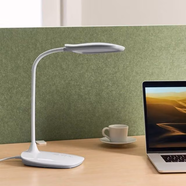 Wyld and Coco White LED Desk Lamp with Adjustable Arm, Stepless Dimming and 3 CCT Modes – 1