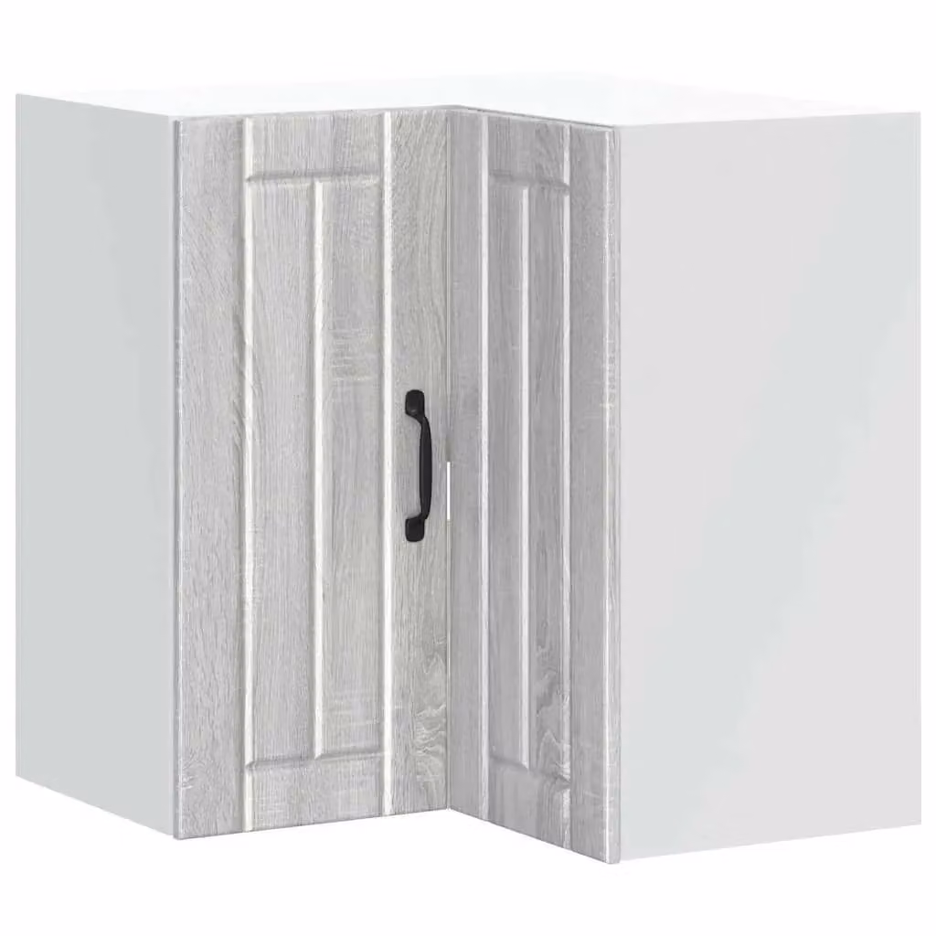 Berkfield Home Lucca Modern Wall Mounted Kitchen Corner Cabinet in Matt Grey