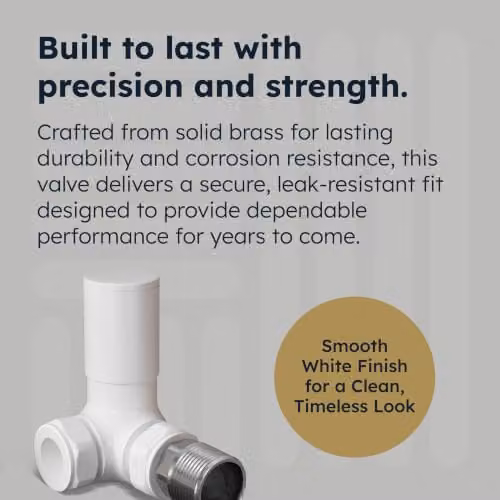 UK Radiators Talus Bold White Angled Thermostatic Radiator Valve and Lockshield Set 1/2" x 15mm – 2