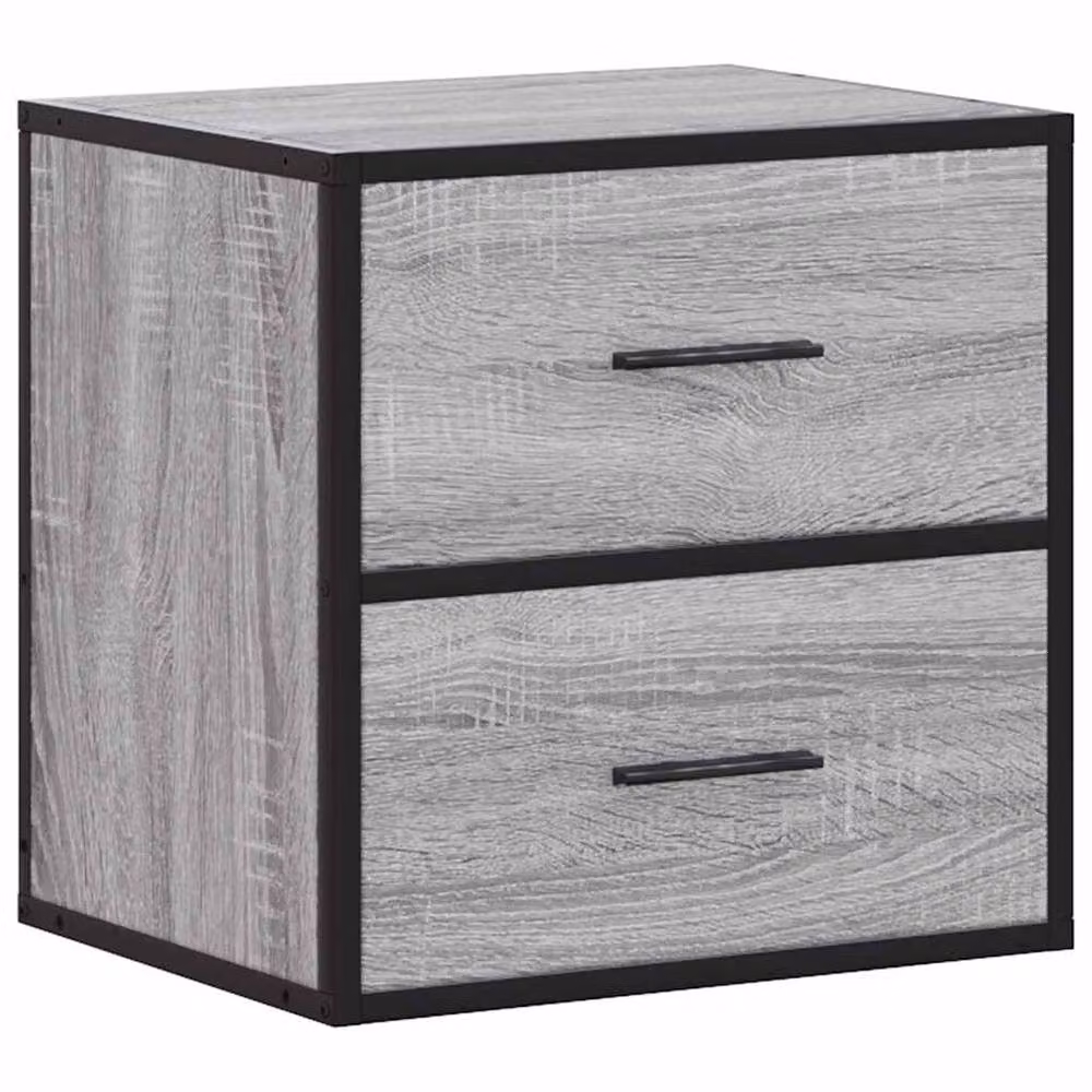 Berkfield Home Wall-mounted Bedside Cabinets, 2 Pack, Grey, W: 40 cm, D: 31 cm, H: 39.5 cm – 4