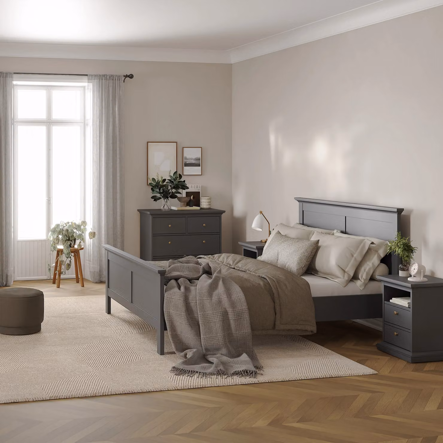 Furniture To Go Paris Classic 4 Drawer Chest in Grey – 3