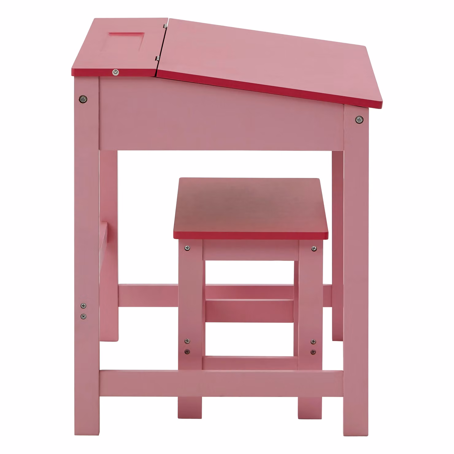 Orsina Pink Childrens Sloped Desk and Stool Set with Enclosed Cabinet – 4