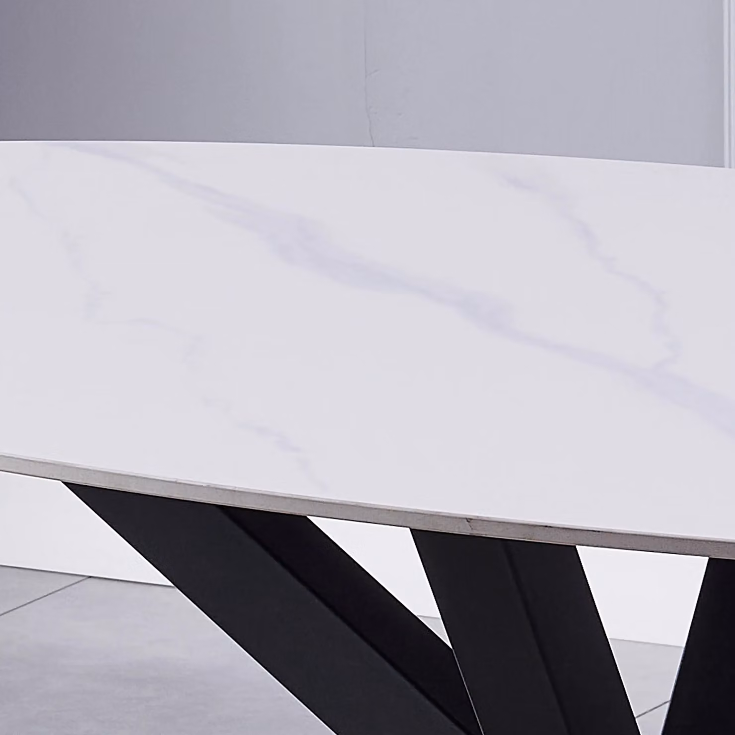 Artemis Home Firmo Modern Oval Ceramic Dining Table in White and Black, W: 160 cm, D: 90 cm, H: 75 cm – 3