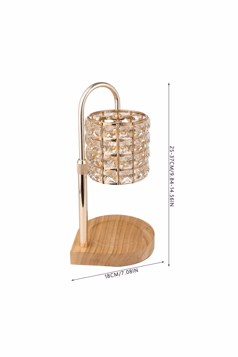 Living and Home Dimmable Candle Warmer Lamp with Timer in Beige and Gold/Brass – 2