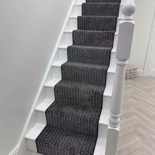 runrug Empire Stair Runner Carpet, Black, W: 60 cm, L: 660 cm – 4