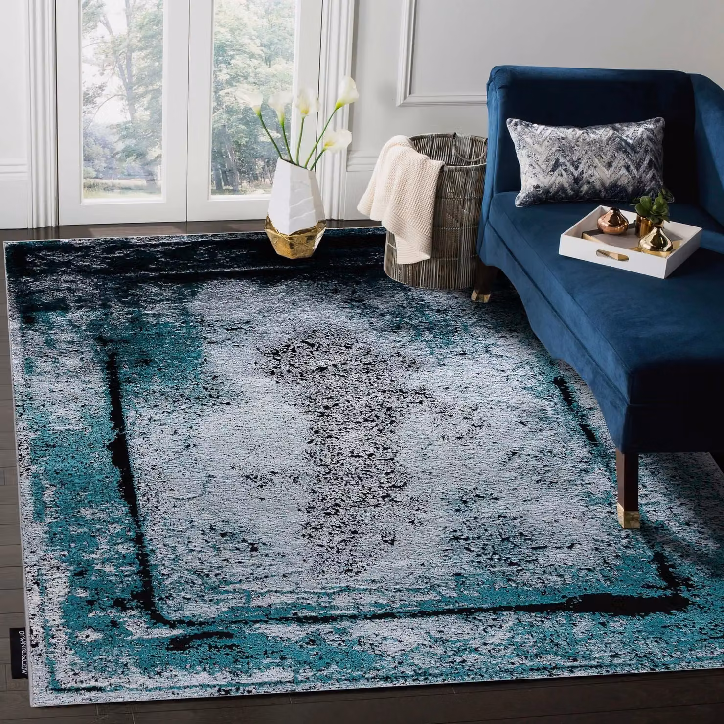 RugsX De Luxe Rectangular Rug in Grey and Multicolour, W: 120 cm, L: 170 cm – 4