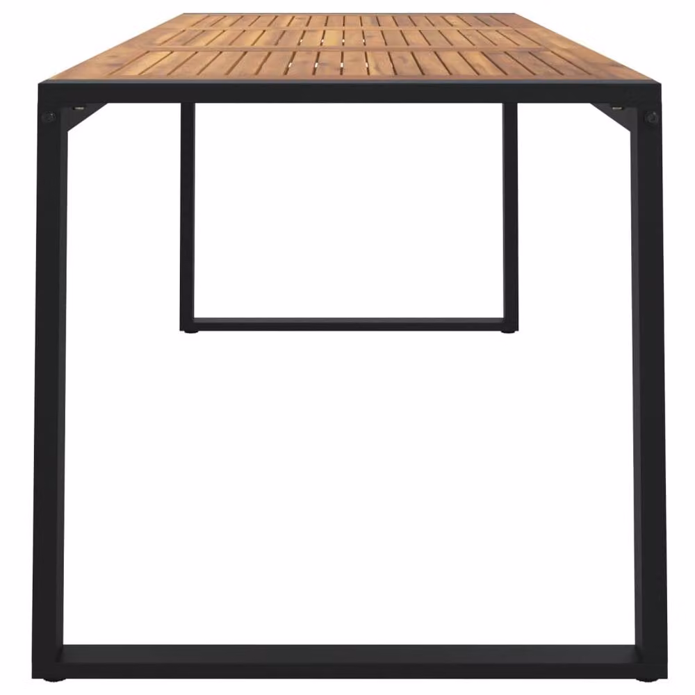 Berkfield Home Garden Table in Brown Solid Acacia Wood with U-shaped Legs, W/D/H: 180 x 90 x 75 cm – 3