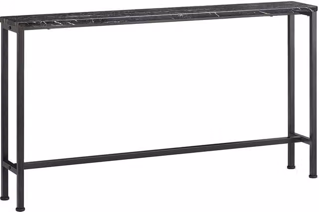 SoBuy Modern Slim Console Table with Black Metal Frame and Wood Top, W: 120 cm