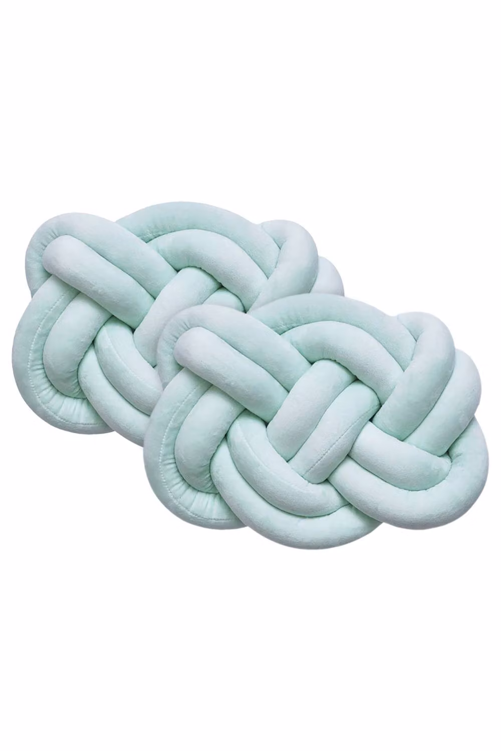 Living and Home Set of 2 Mint Green Plush Knot Design Throw Pillows – 2