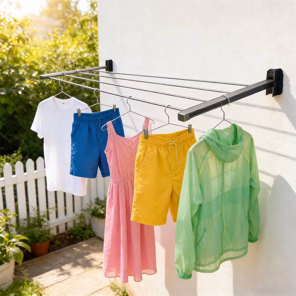 Ventryn Sturdy Metal Clothesline in Black – 2