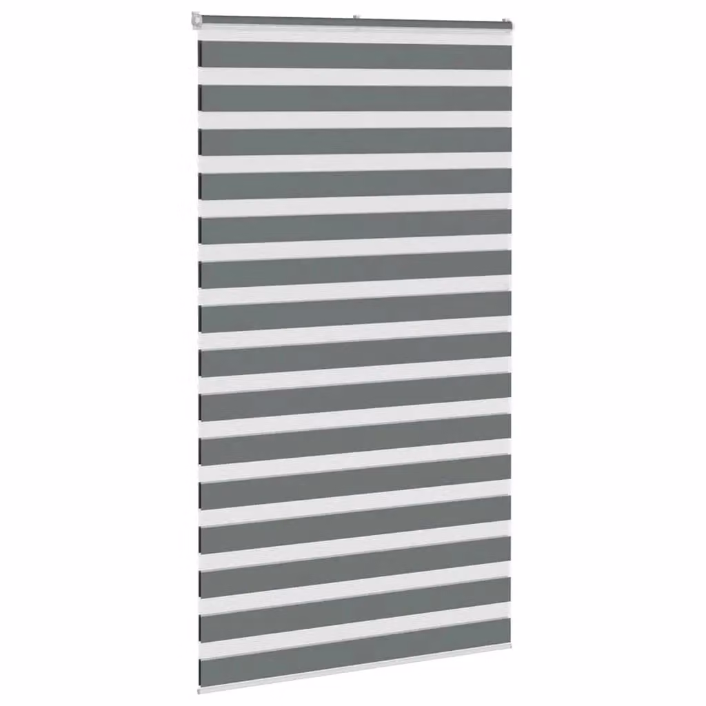 Berkfield Home Zebra Day and Night Blind in Dark Grey Polyester, W: 125 cm, H: 230 cm – 3