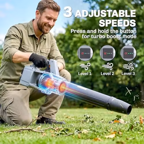 Outsunny Cordless Leaf Blower in Grey with Rechargeable Battery – 4