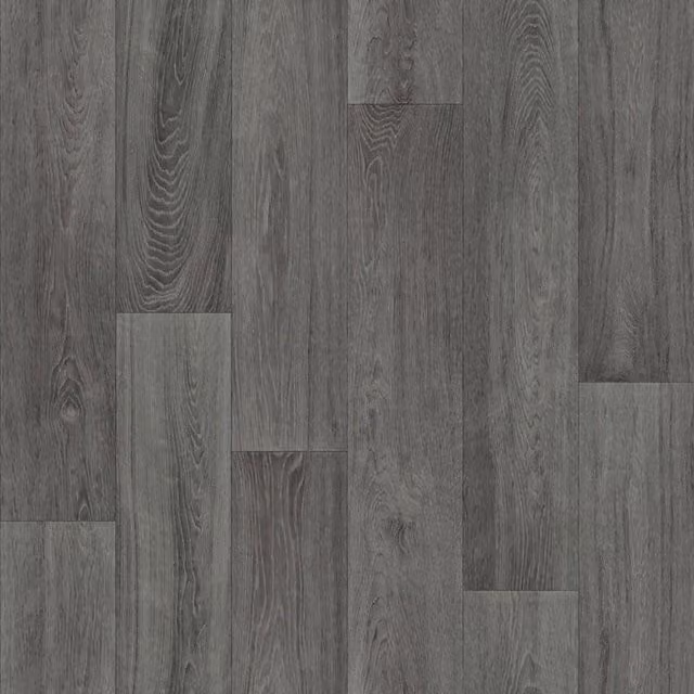 Vinyl Flooring UK Grey Wood Effect Textile Backed Vinyl Flooring, W: 200 cm, L: 400 cm