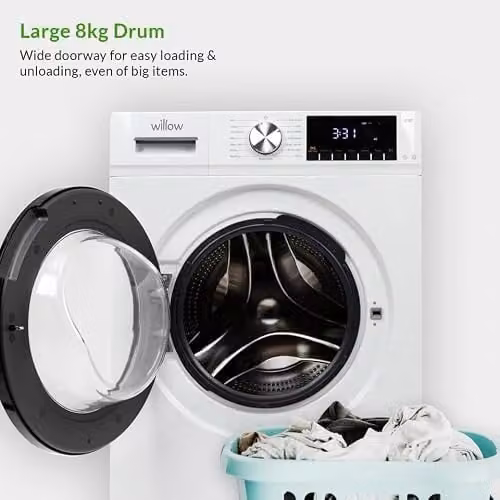 Willow White Front Loader Washing Machine with 1400 Spin and Child Lock – 3