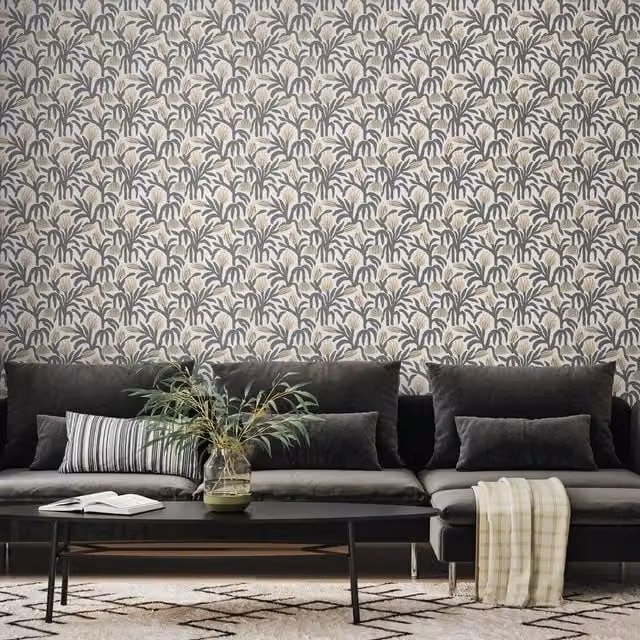 Hoopla Walls Chunky Flower Wallpaper in Black and White