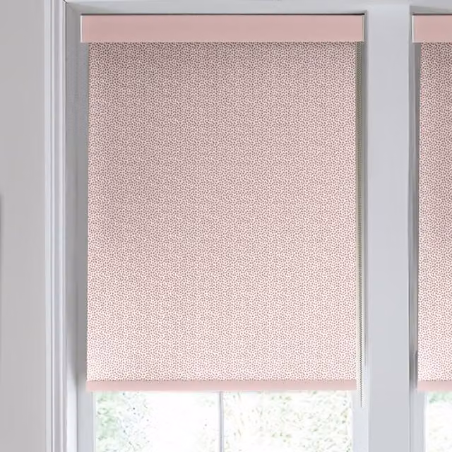 Laura Ashley Sycamore Made to Measure Blackout Roller Blind in Off White and Blush
