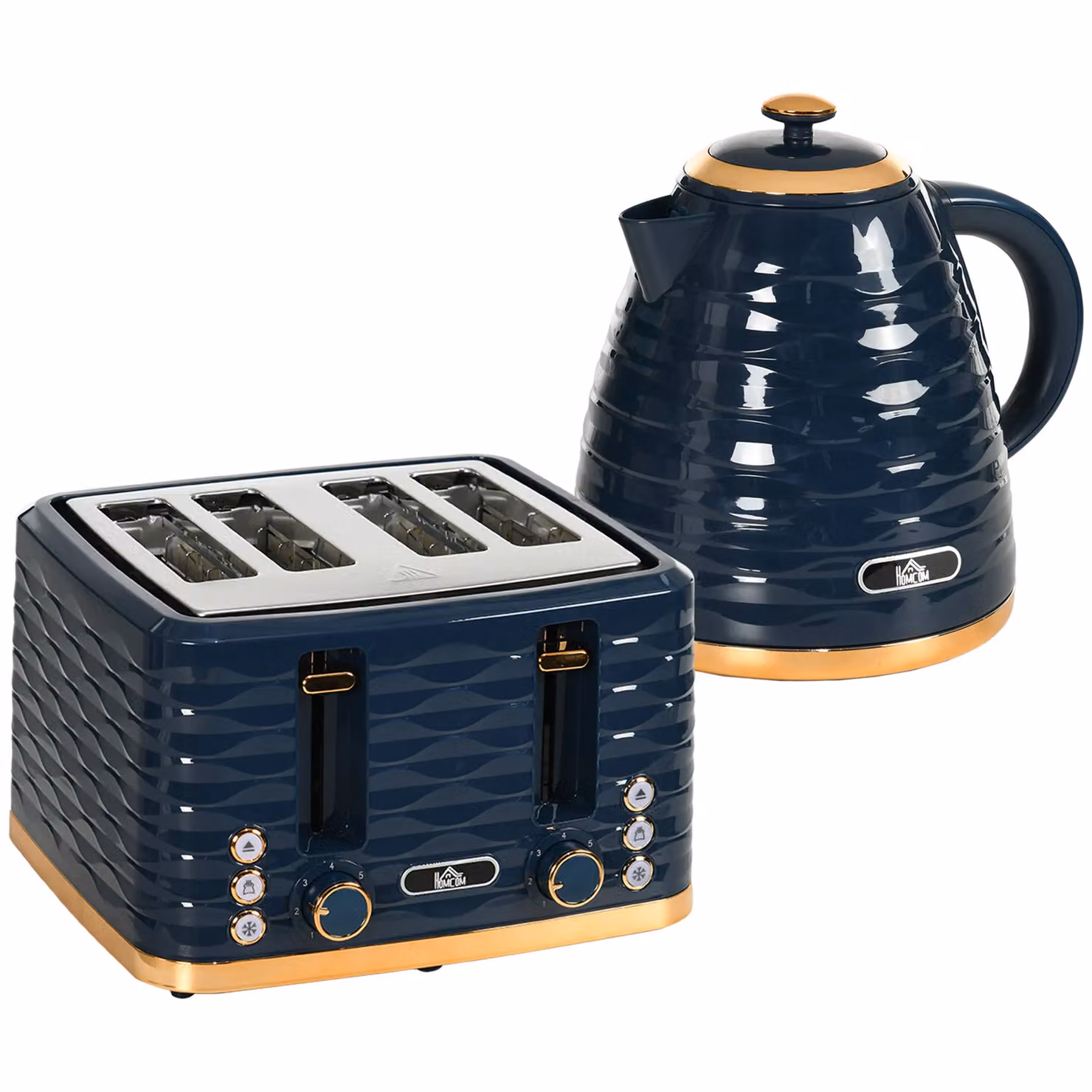 HOMCOM Kettle and Toaster Set in Blue – 2