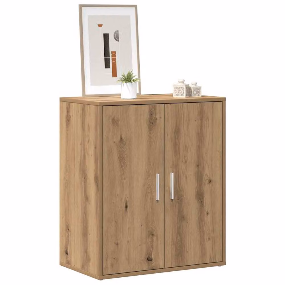 Berkfield Home Artisan Oak Shoe Cabinet in Brown, W: 60 cm, D: 35 cm, H: 70 cm – 3
