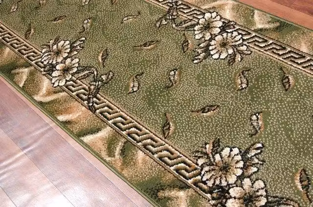 RugsX Bcf Trio Floral Runner in Green, W: 150 cm, D: 110 cm – 2