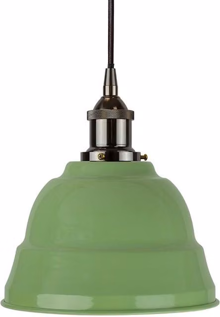 SE Home Lincoln Round Pendant Light in Mint Green and Black Nickel