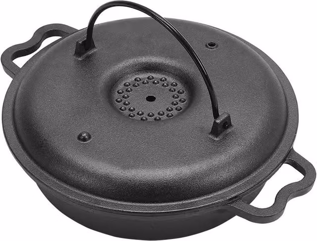 Kelvenix Uncoated Cast Iron Baking Pot in Black, 28 cm Diameter – 1