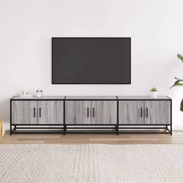 Berkfield Home Grey Sonoma TV Cabinet in Engineered Wood, W/D/H: 180 x 35 x 41 cm