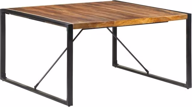Berkfield Home Square Solid Wood Dining Table in Brown, W/D/H: 140 x 140 x 75 cm
