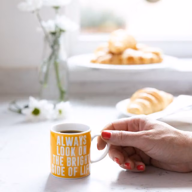 Kitchencraft Always Look Espresso Cup Set of 6, Yellow Porcelain