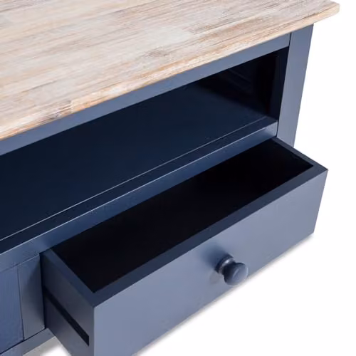 Statement Furniture Florence TV Unit Stand in Navy Blue with 2 Drawers and Shelf, W/D/H: 120 x 45 x 50 cm – 2